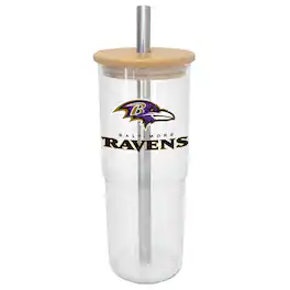 Logo Brands - Baltimore Ravens 24oz. Glass Tumbler - Multicolor