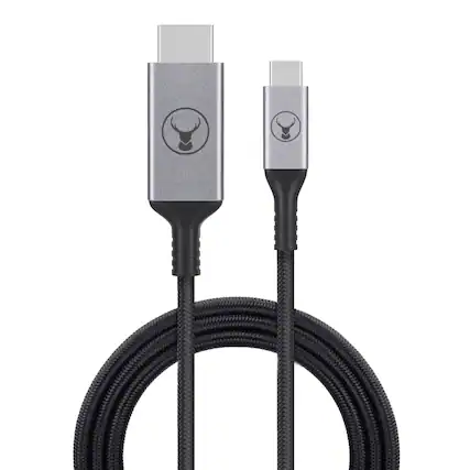Front. Bonelk - BonElk Ultra-Durable USB-C to 4K HDMI Cable 5 ft - Black.
