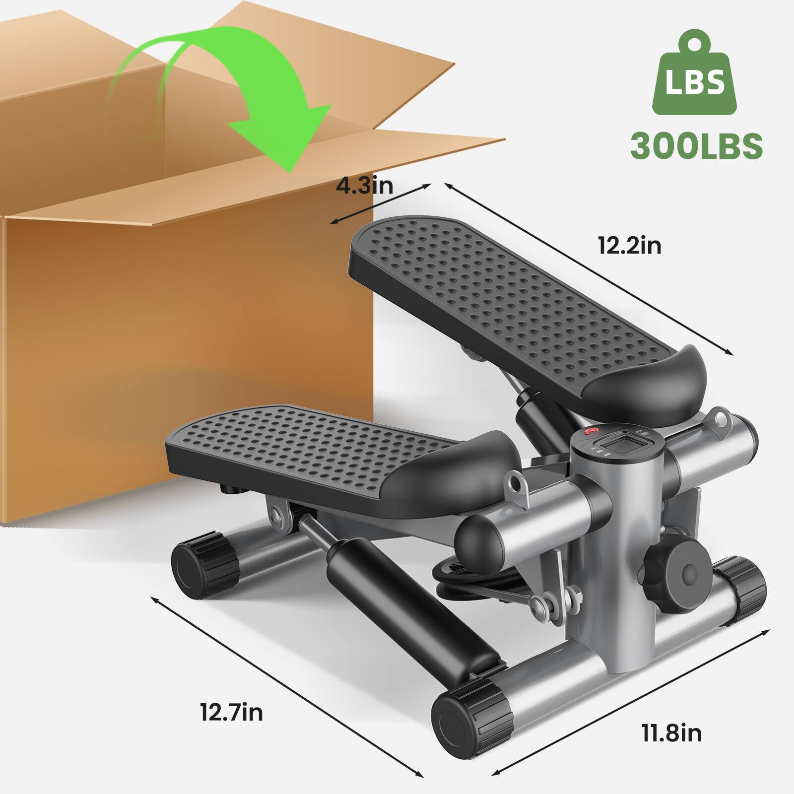 LBS 300LBS  
4.3in  
12.2in  
12.7in  
11.8in