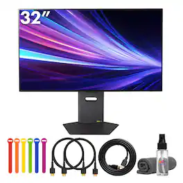 LG - UltraGear G8 32GX850A 32" Dual-Mode Gaming Monitor Bundle + Cable Ties + More