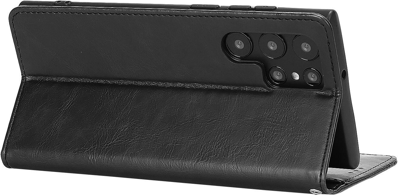Alt View 12. SaharaCase - Genuine Leather Folio Wallet Case for Samsung Galaxy S24 Ultra - Black.