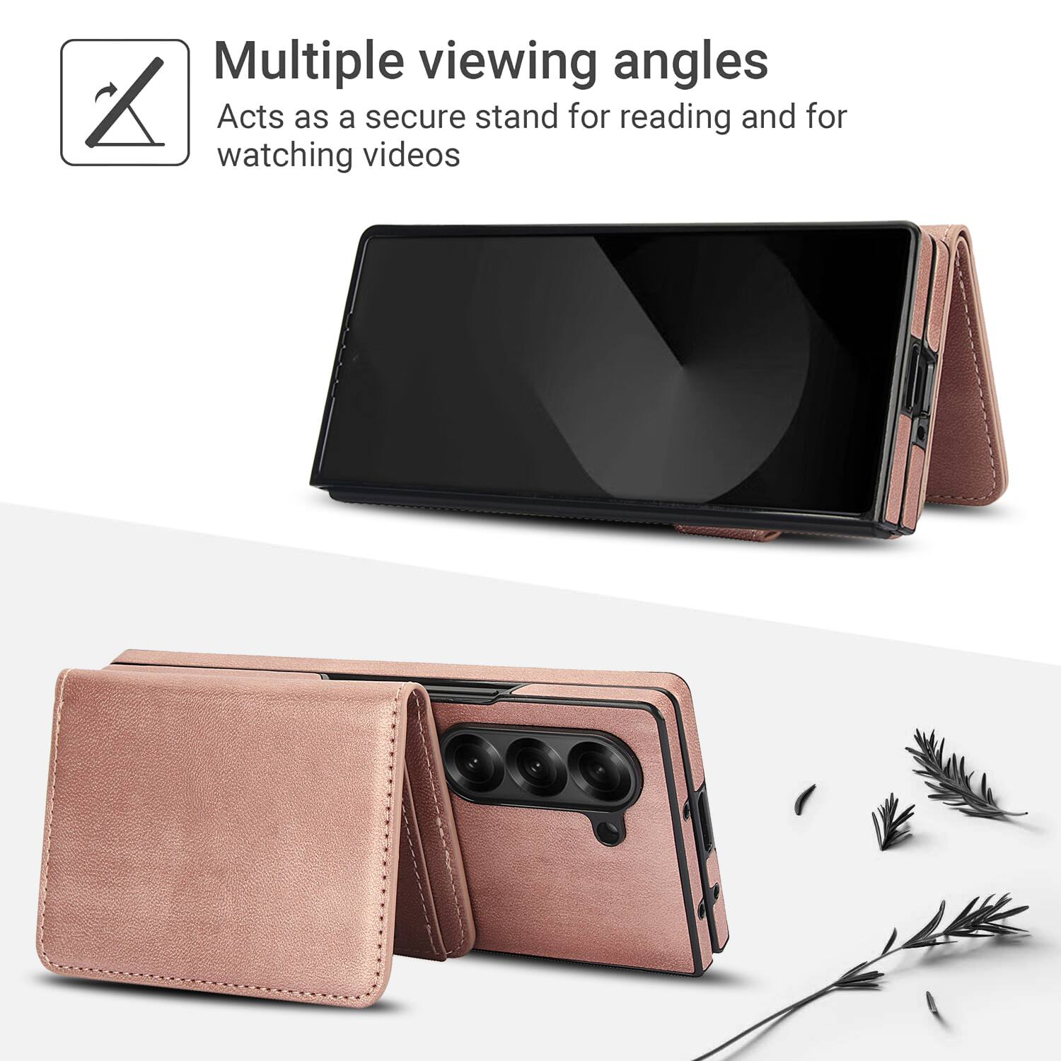 Multiple viewing angles  
Acts as a secure stand for reading and for watching videos