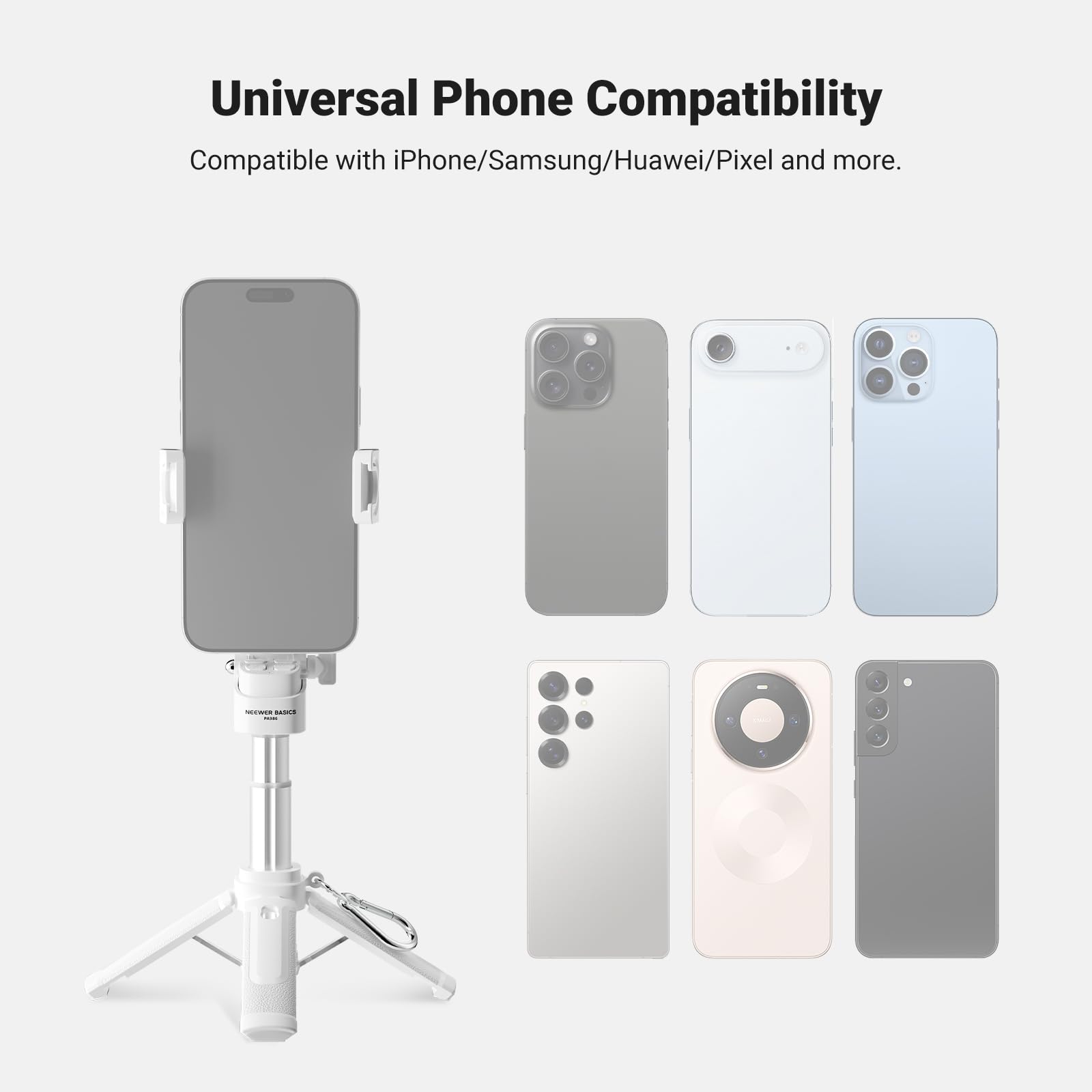 Universal Phone Compatibility  
Compatible with iPhone/Samsung/Huawei/Pixel and more.