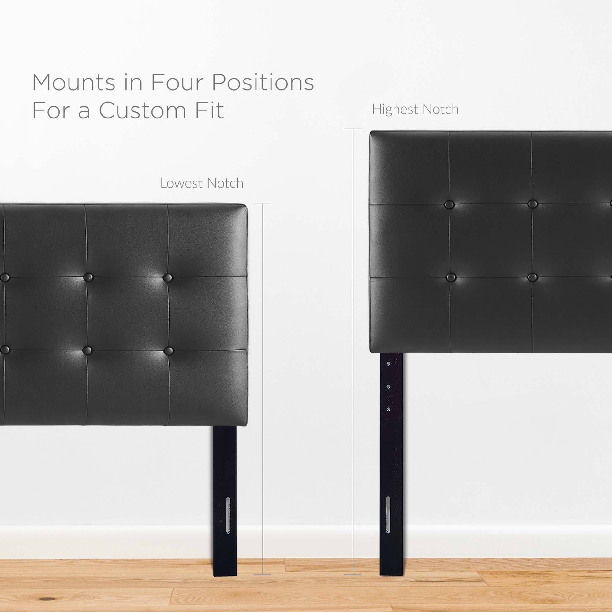Mounts in Four Positions  
For a Custom Fit  

Lowest Notch  

Highest Notch