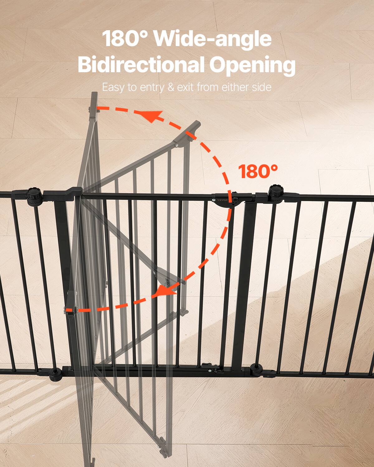 180° Wide-angle Bidirectional Opening
Easy to enter & exit from either side