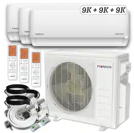 Pioneer - Quantum Ultra 3-Zone 27,000 BTU 24 SEER Ductless Wi-Fi Enabled Mini Split Heat Pump with 16 ft. Lines - White