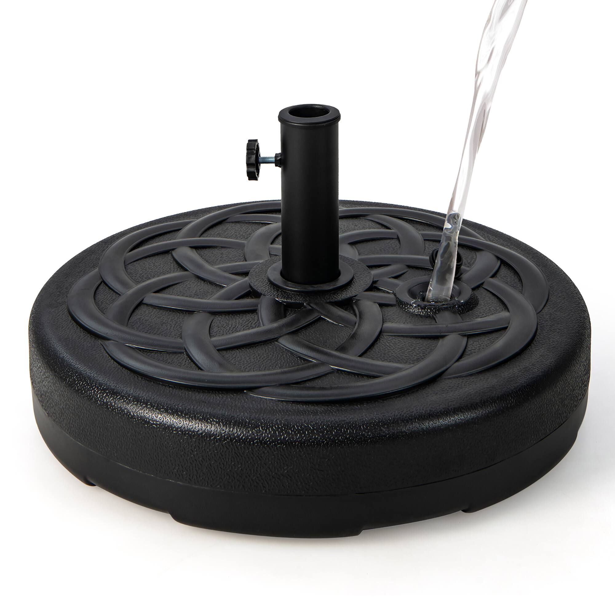 Alt View 1. Costway - 22'' Patio Fillable Round Umbrella Base Stand Water/Sand Fit Pole 1.5'' & 1.9'' - Black.