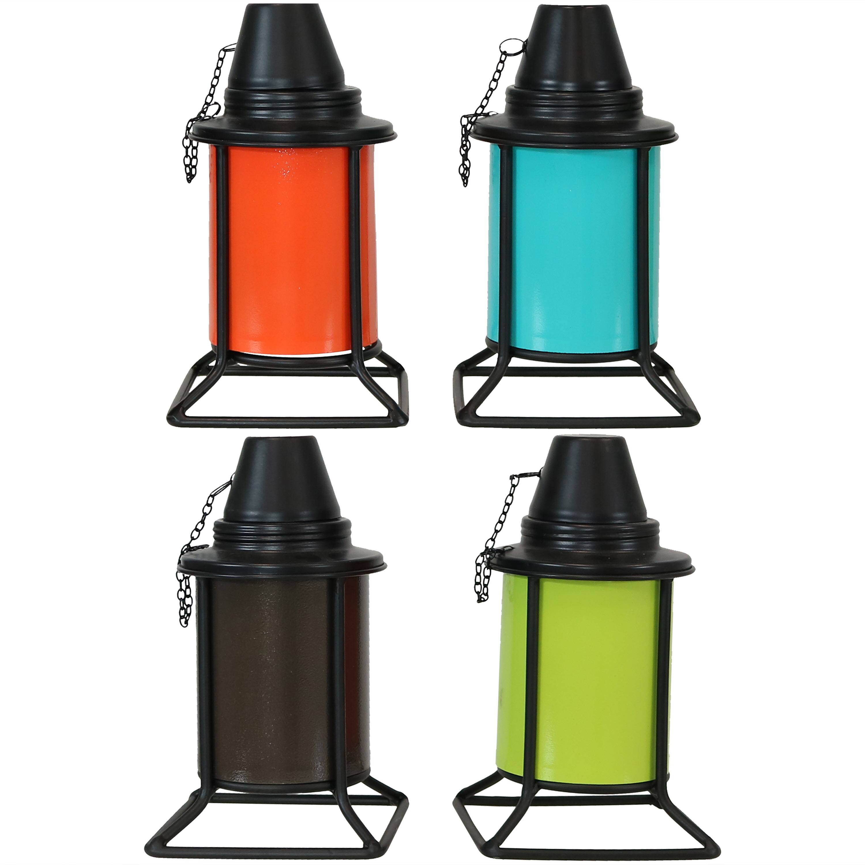 Alt View 7. Sunnydaze - Metal Square Outdoor Tabletop Torches - Set of 4 - Multi.