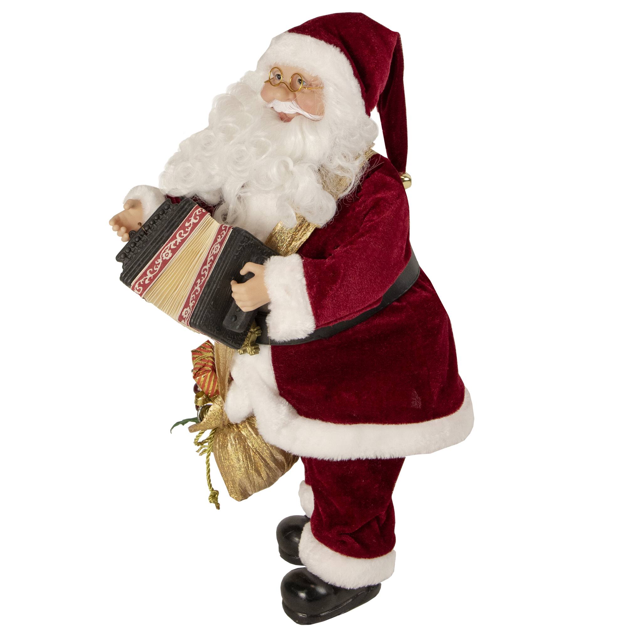 Alt View 3. Northlight - Animated and Musical Accordion Playing Santa Claus Christmas Figure - 18" - Red.