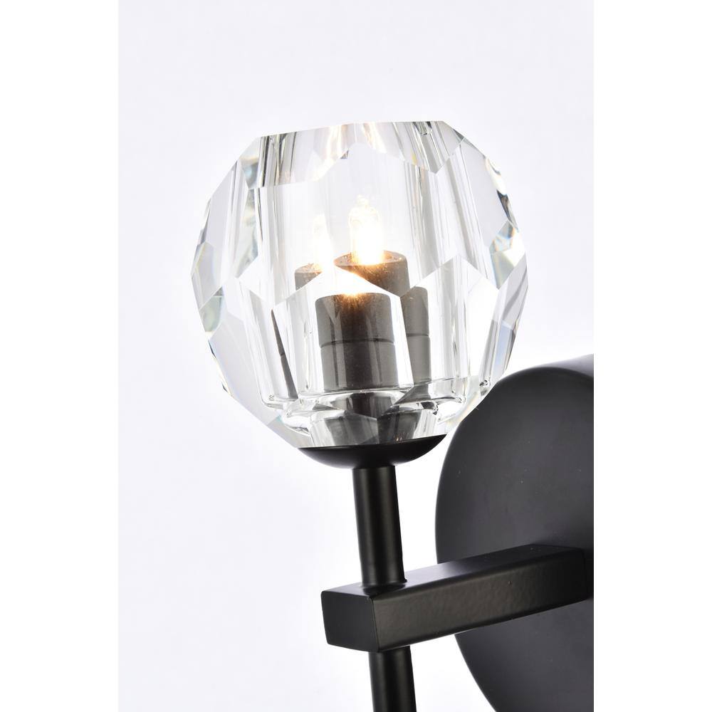 Left. Elegant Lighting - Eren 1 light Black wall sconce - Black.