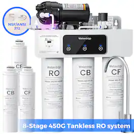 Waterdrop - WD-T3-C Reverse Osmosis Water Filter, NSF/ANSI 372 Certified, 8-Stage Under Sink RO Water Filter - White
