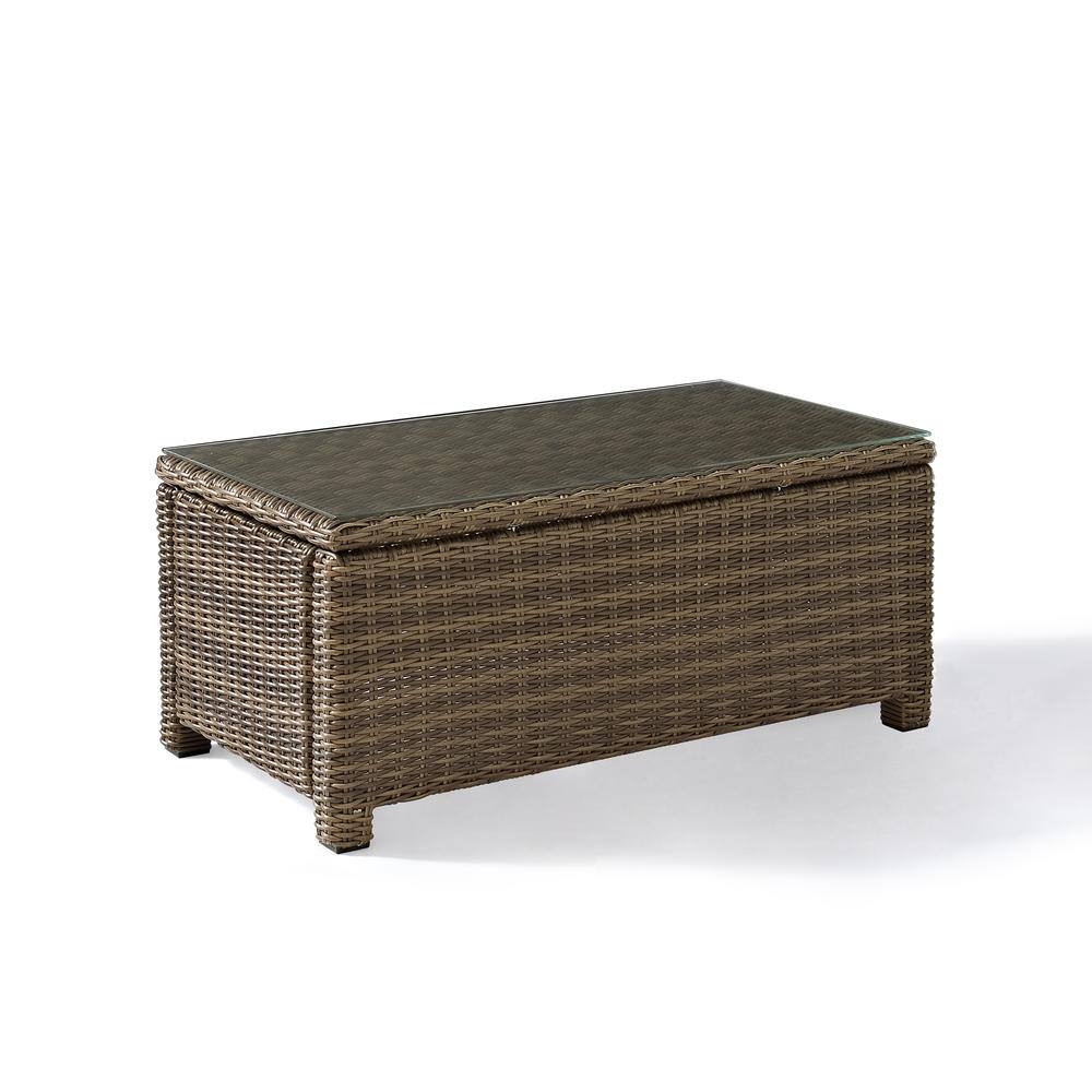 Back. Crosley Furniture - Bradenton Wicker Outdoor Coffee Table - Weathered Brown.