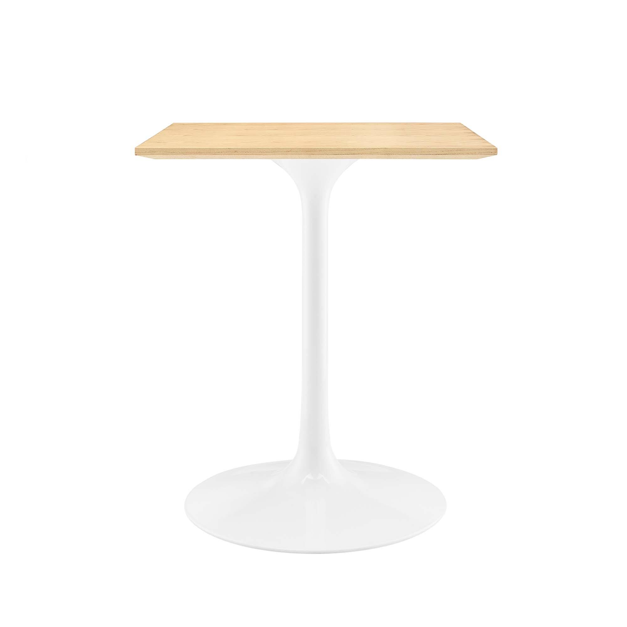 Angle. Modway - Lippa Square Wood Dining Table - White Natural.