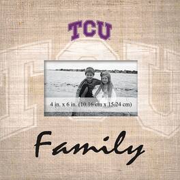 Fan Creations - TCU Horned Frogs 10'' x 10'' Burlap Pattern Frame - Multicolor