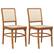 Front. Costway - Set of 2 Boho Dining Chairs with Teak Wood Structure & Footrests for Indoor Use - Natural.