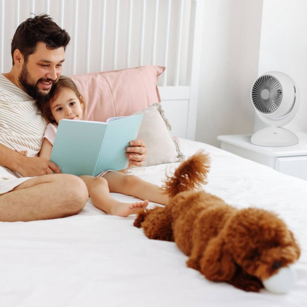 Left. Loheer - Loheer Rechargeable Air Circulator Desk Fan Quiet Table Fan Portable Oscillating Fan for Bedroom Office.