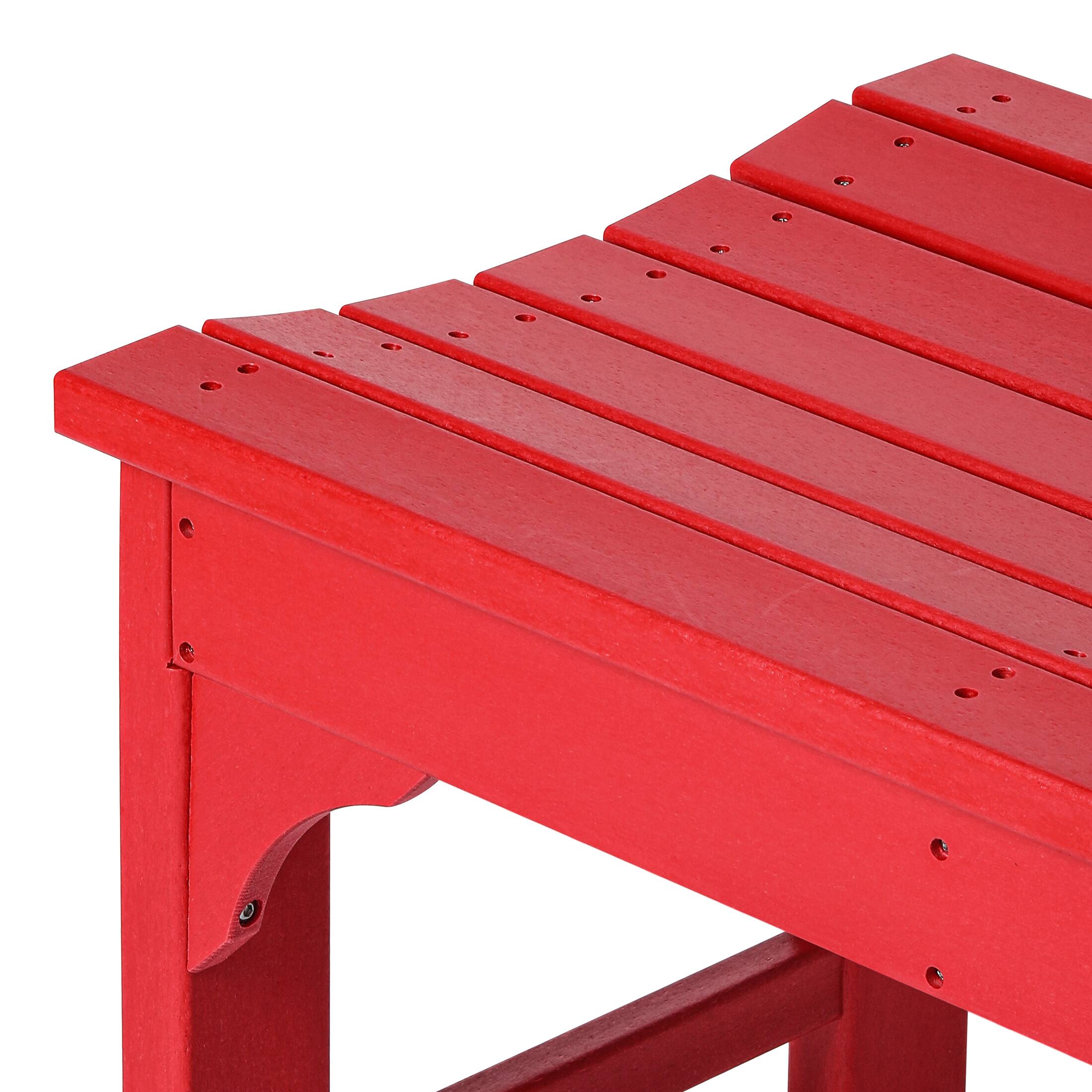 Alt View 4. WestinTrends - WestinTrends Malibu 48" length backless Poly Wood Outdoor / Garden bench - Red.