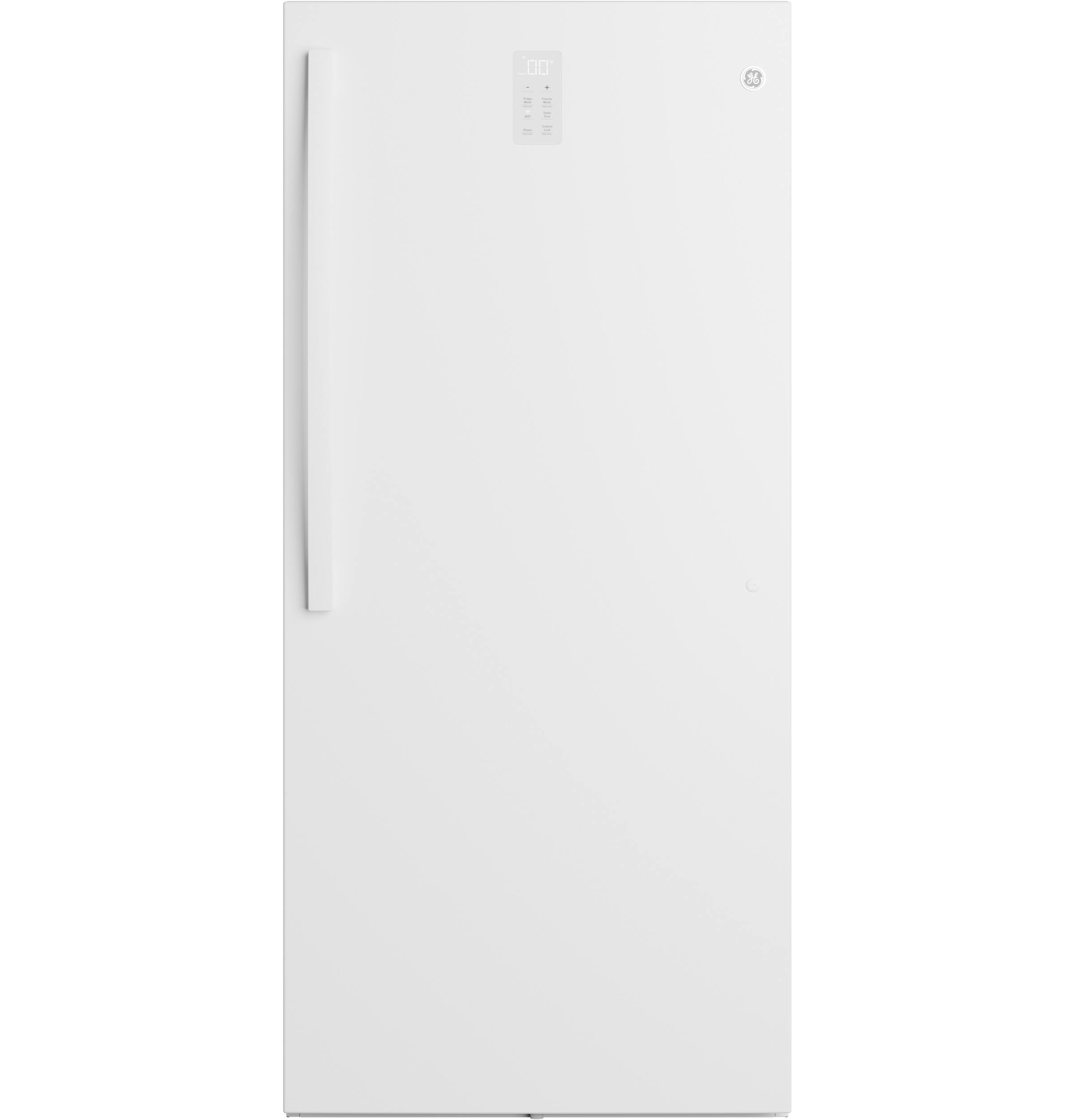 Front. GE - 17.9 Cu. Ft. Smart ENERGY STAR Garage Ready Convertible Upright Freezer - White.
