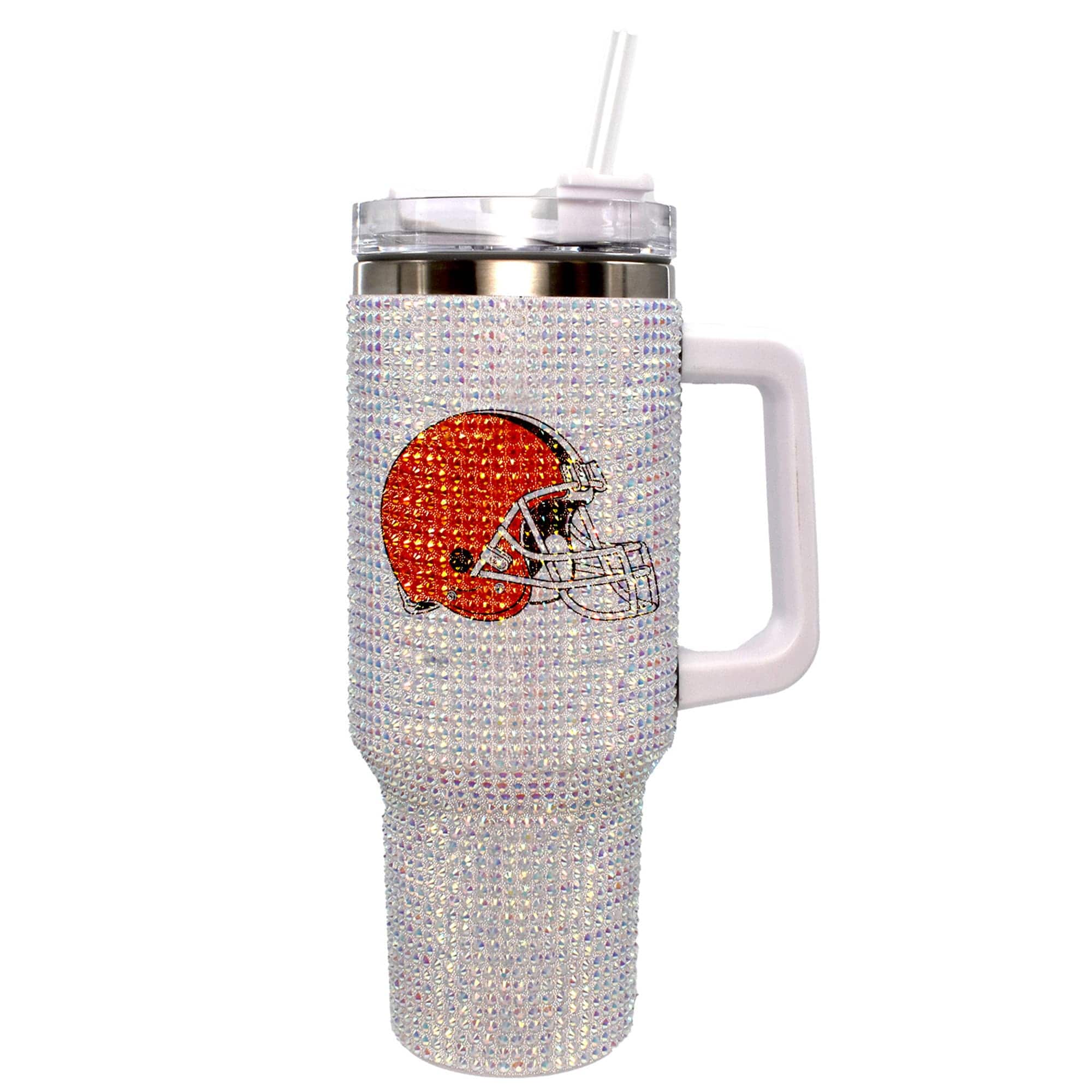 Front. The Memory Company - Cleveland Browns 40oz. Bling Colossal Tumbler - Multicolor.