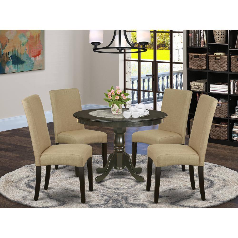 Left. East West Furniture - Dining Room Set Cappuccino - Brown.