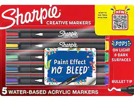 Sharpie - Water-Based Creative Markers, Bullet Point, 5/Pack - Assorted Colors