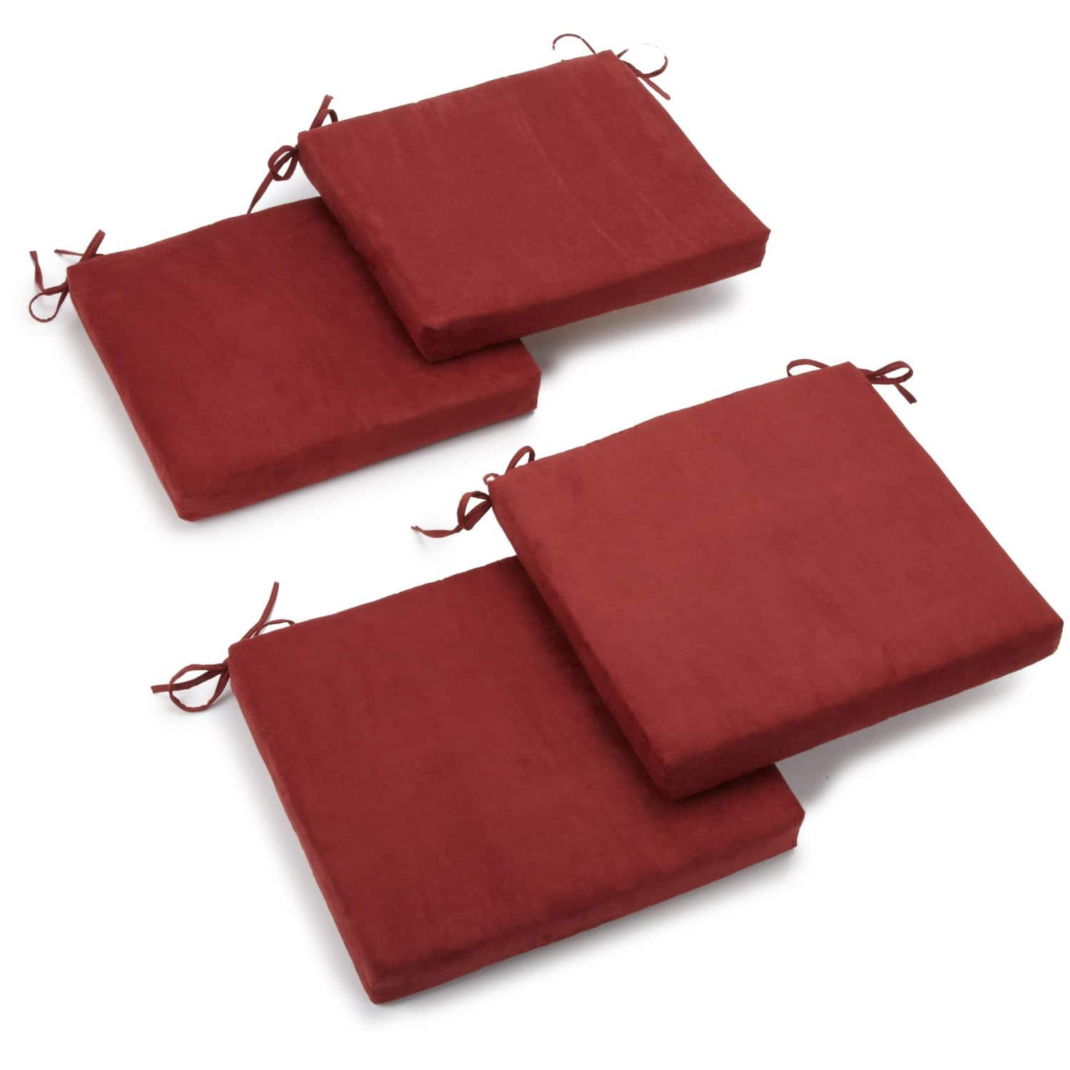 Blazing Needles - 20-inch by 19-inch Polyester Chair Cushion (Set of Four) - Red Wine price history on PriceWatchPro