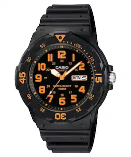 Casio - Men’s and Orange Analog Sport Watch - MRW-200H-4BV - Black
