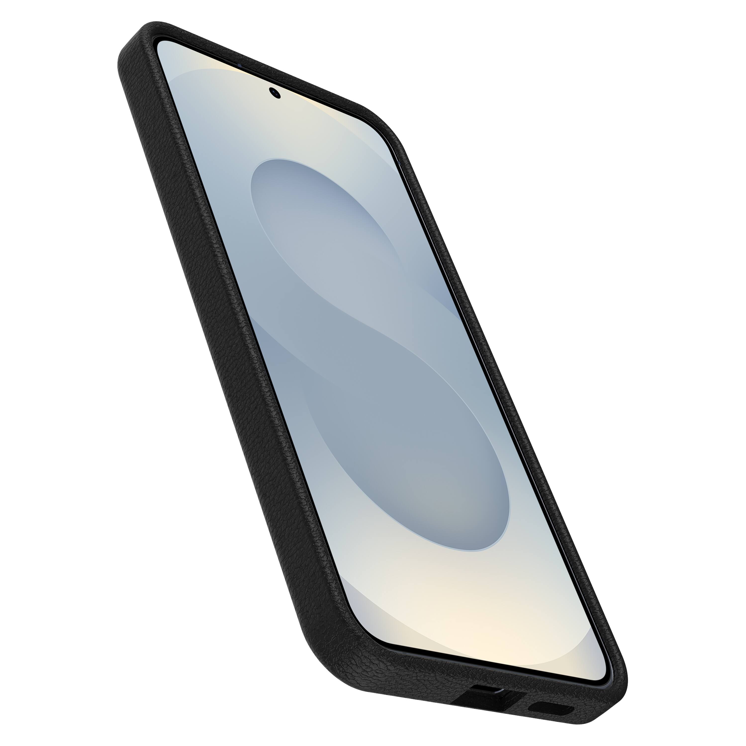 Back. OtterBox - Symmetry Cactus Leather Series Hard Shell for Samsung Galaxy S25+ - Black.