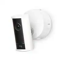 Ring - Spotlight Cam Pro (2nd Gen) Power Over Ethernet, Retinal 4K clear video, 10x Enhanced Zoom, 2 LED Spotlights - White - Front_Zoom