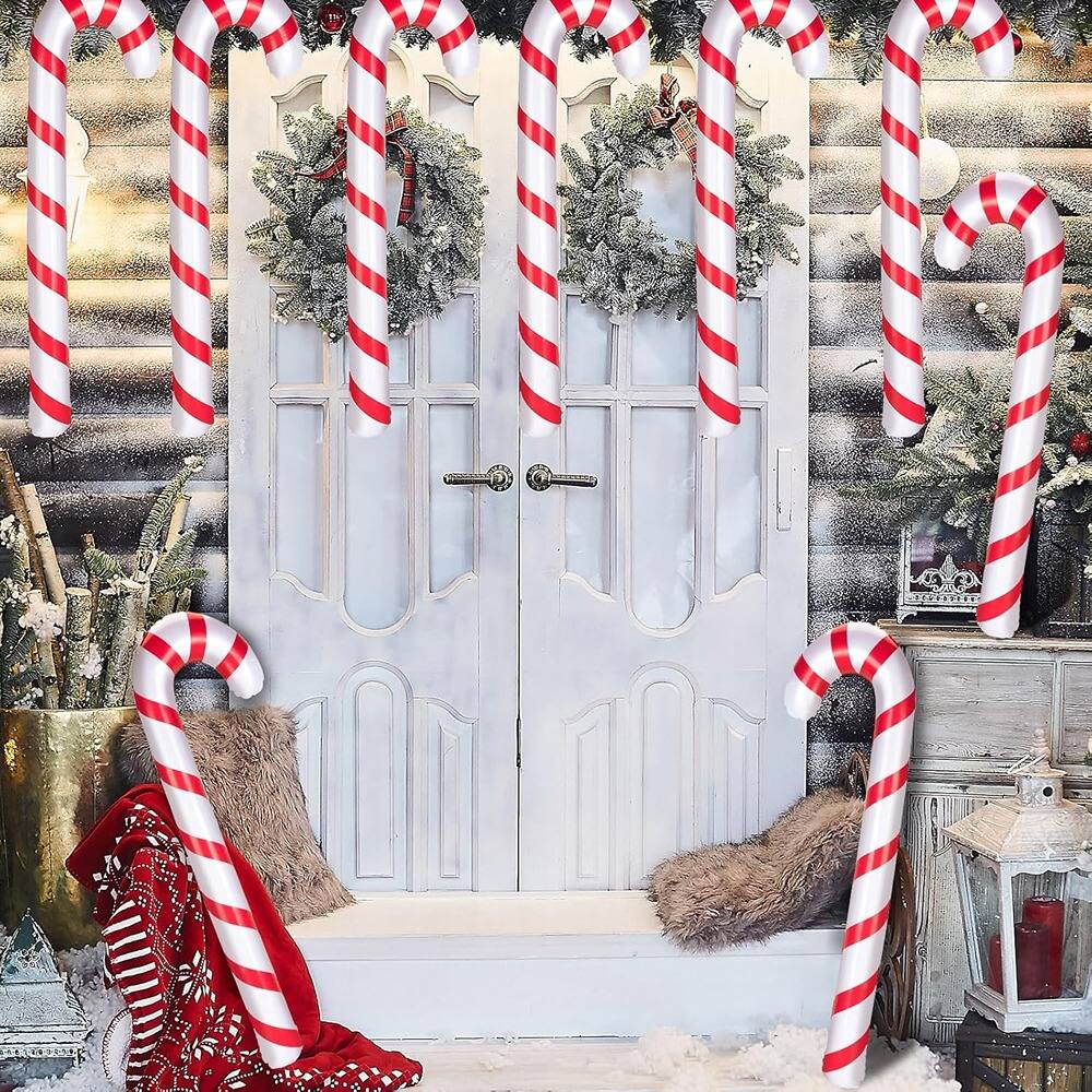 Alt View 1. PARKER SLATER - 30-Pack 35.4" Inflatable Candy Canes, Indoor/Outdoor Christmas Decorations - Red + White.