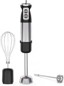 Luckbyte - 3-In-1 Handheld Immersion Blender For Smoothies Baby Food Soups - Silver
