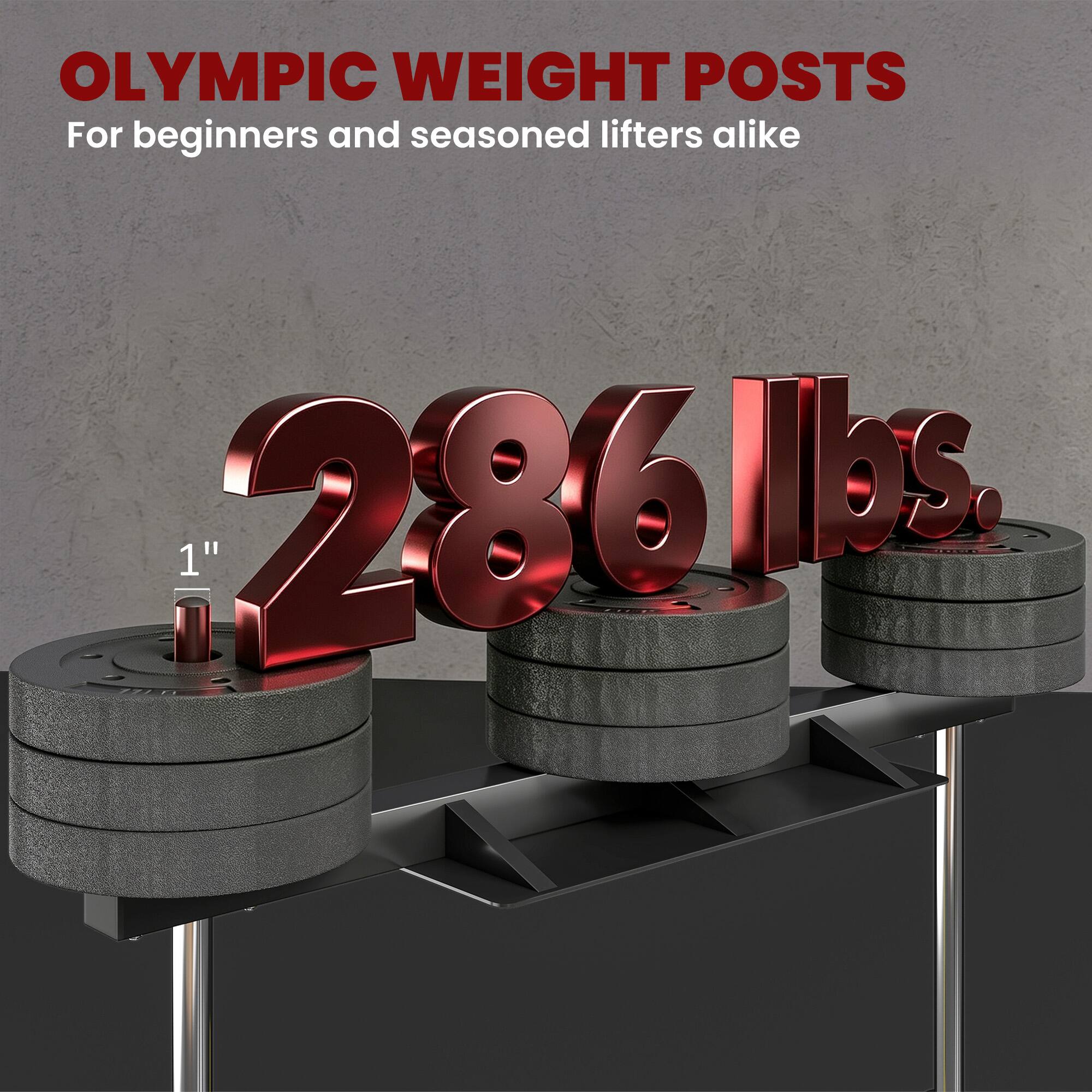 OLYMPIC WEIGHT POSTS  
For beginners and seasoned lifters alike  

286 lbs.  
1"