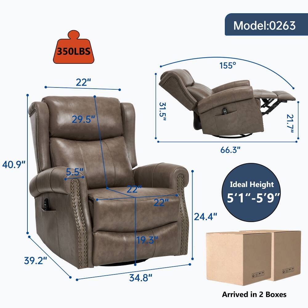 Model: 0263  
350LBS  
155°  
22"  
29.5"  
31.5"  
66.3"  
21.7"  
40.9"  
5.5"  
22"  
22"  
Ideal Height 5'1"-5'9"  
24.4"  
19.3"  
39.2"  
34.8"  
Arrived in 2 Boxes