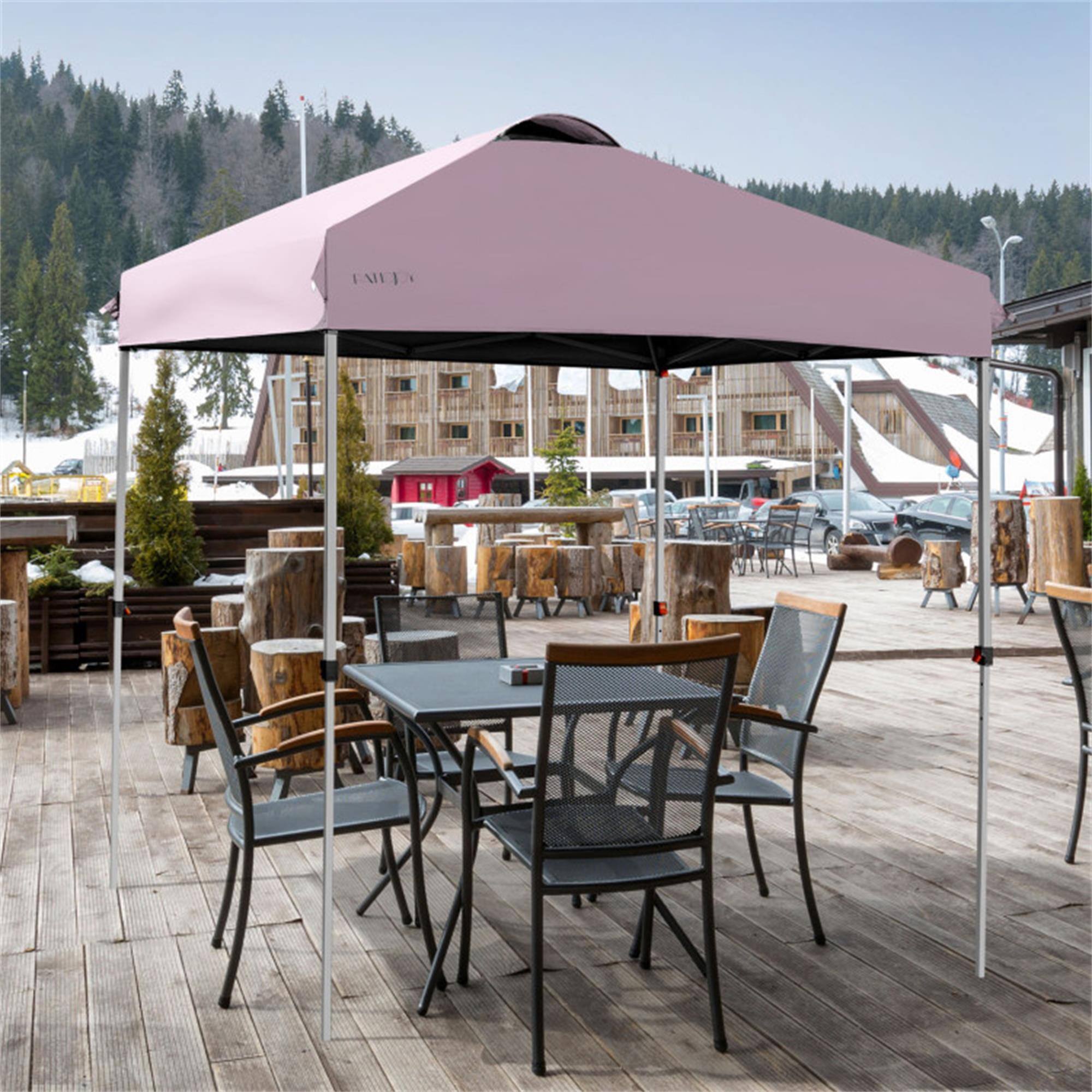 Alt View 2. Boyel Living - Pink Outdoor Popup Canopy Tent 79-in W x 79-in D x 84-in H - Pink.