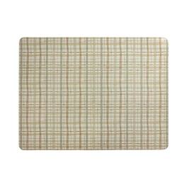 Frieling - Davanti 13"x17" Anti-Slip Rectangular Placemats - Set of 6 - Beige Plaid