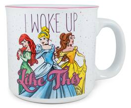 Silver Buffalo - Disney Princess "I Woke Up Like This" Ceramic Camper Mug | Holds 20 Ounces - White