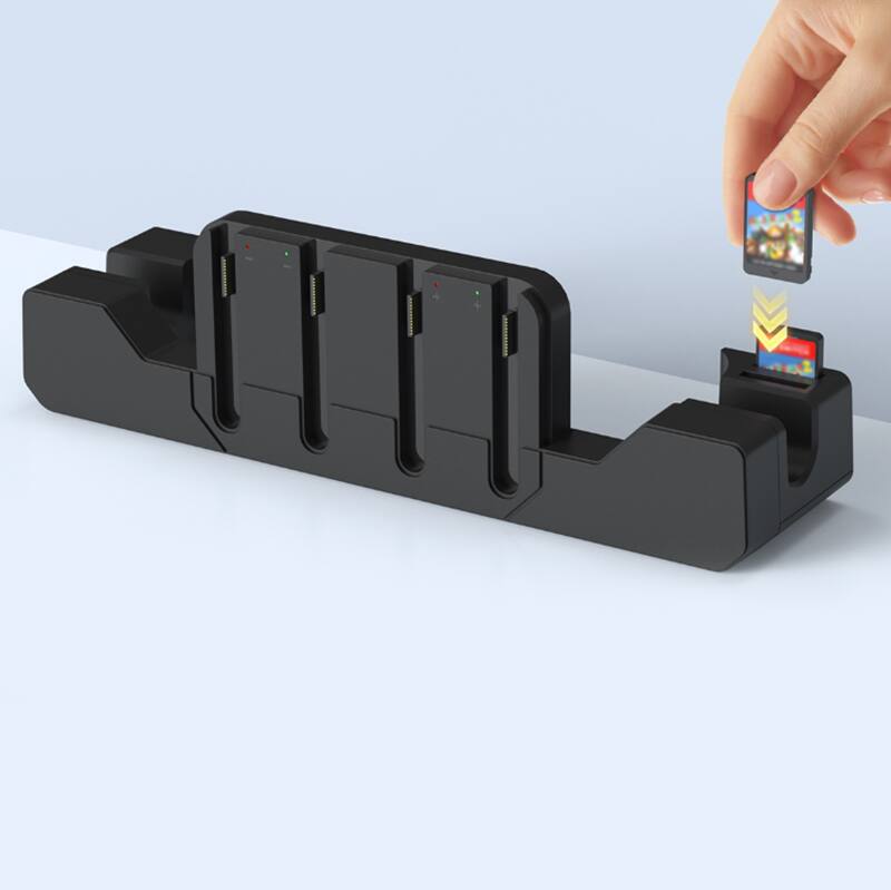 Alt View 4. Cluzine - Switch 2 Joy-Con 4-in-1 Charging Dock Game Card Storage Charging Station.