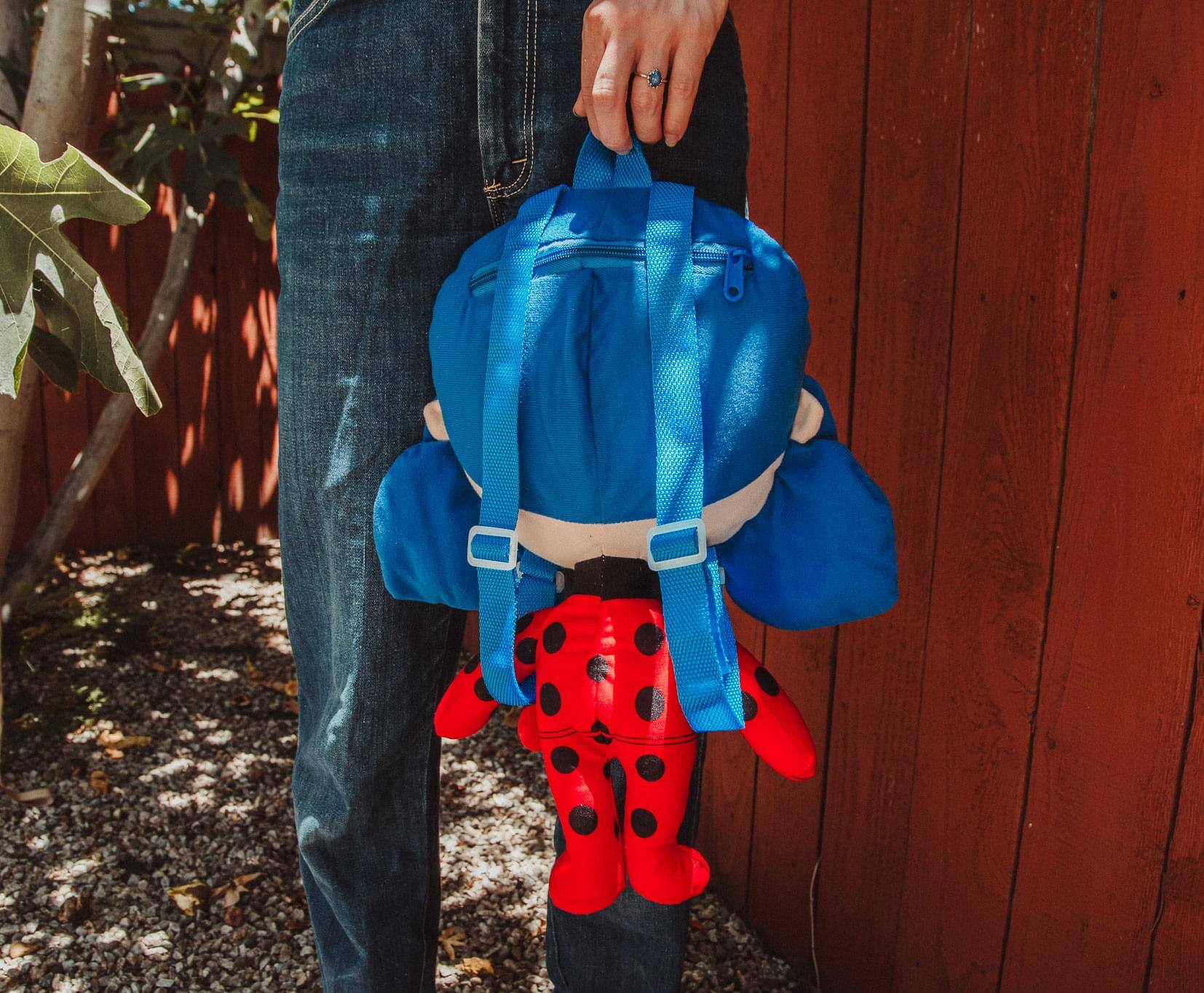 Alt View 3. Fast Forward - Miraculous Ladybug 17-Inch Plush Backpack - Red.