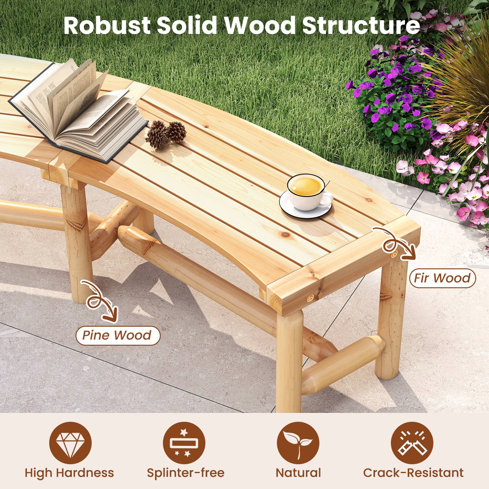Robust Solid Wood Structure

- Fir Wood
- Pine Wood

High Hardness
Splinter-free
Natural
Crack-Resistant