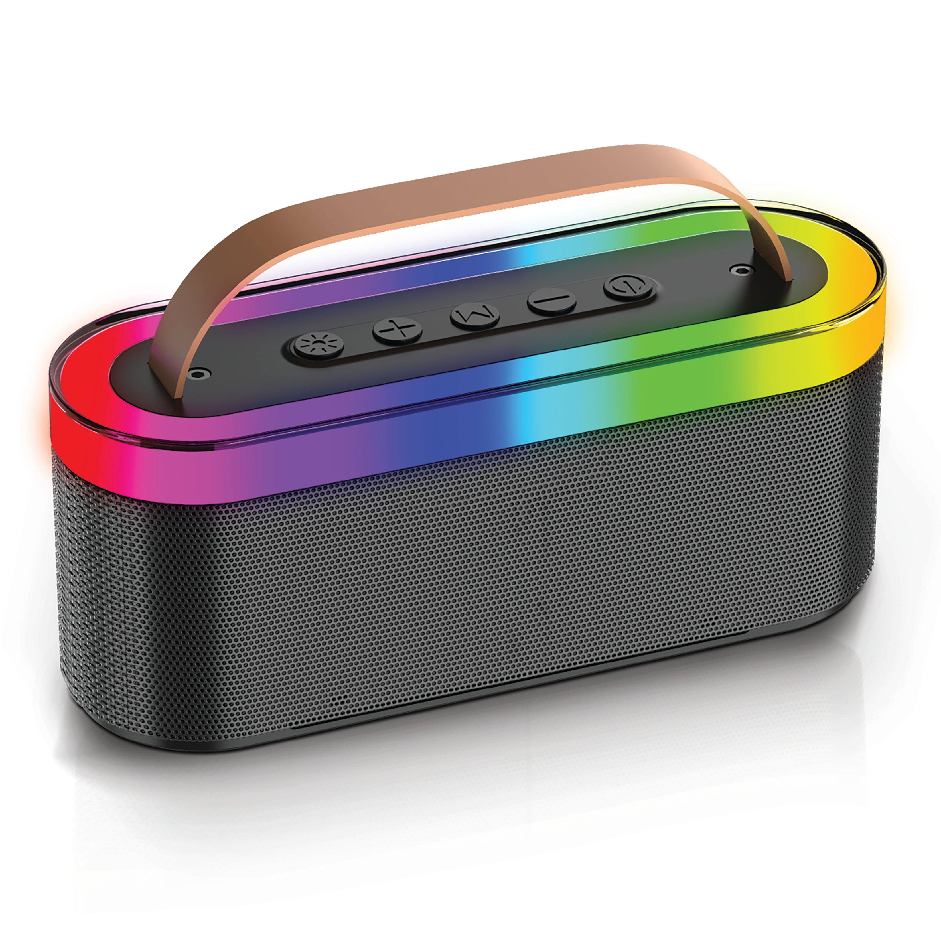 Front. RCA - FLEX-20 Portable Bluetooth Speaker with RGB Lights and True Wireless Stereo Pairing - Black.