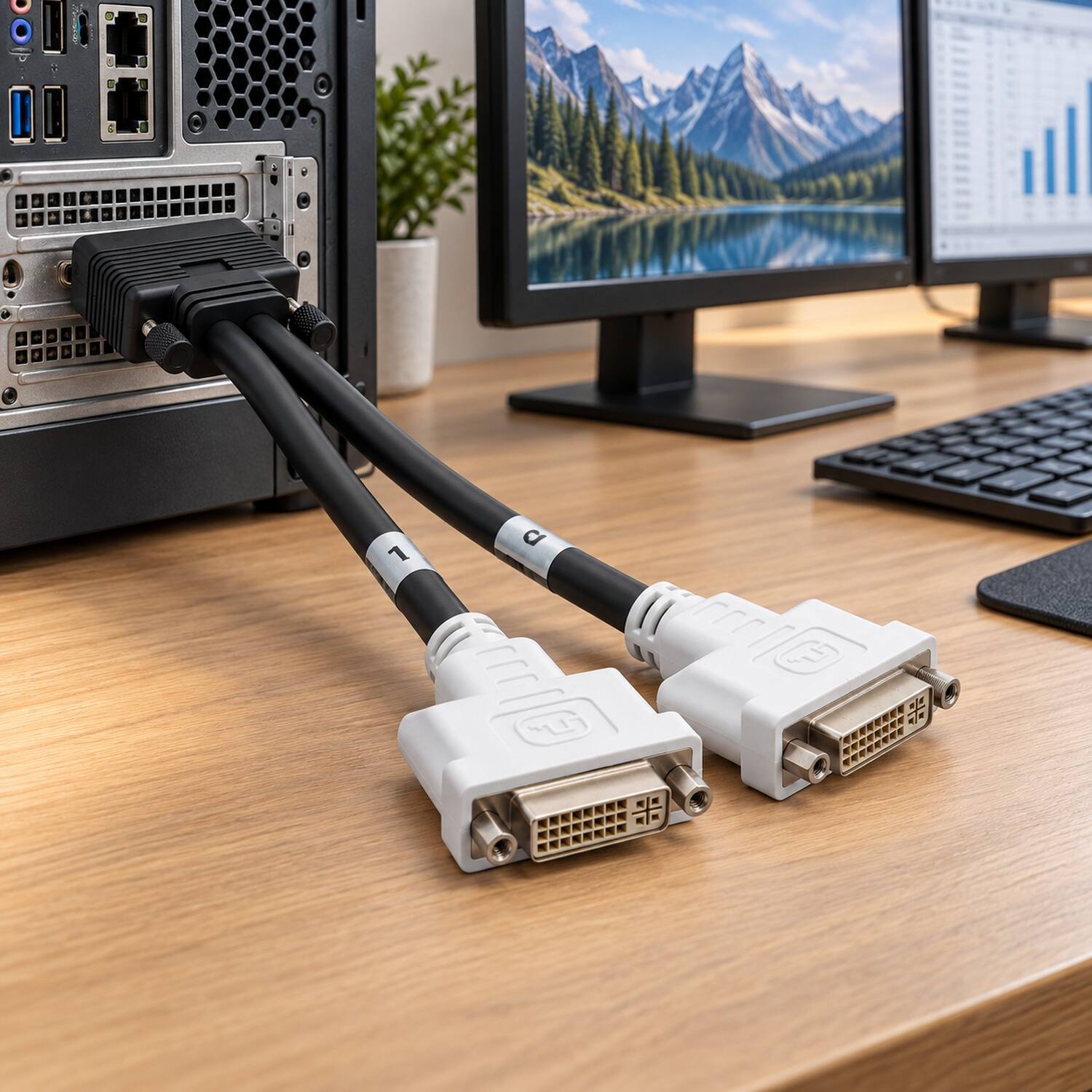 Back. Sanoxy - 8in DMS-59 to DVI-I Dual Link Splitter Cable - Multi.