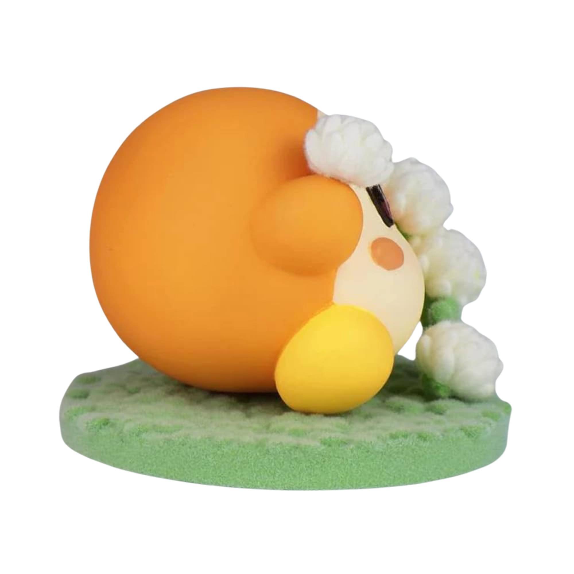 Alt View 2. Little Buddy - Kirby Fluffy Puffy Play In The Flowers Mini Figure | Waddle Dee Ver. C - Orange.