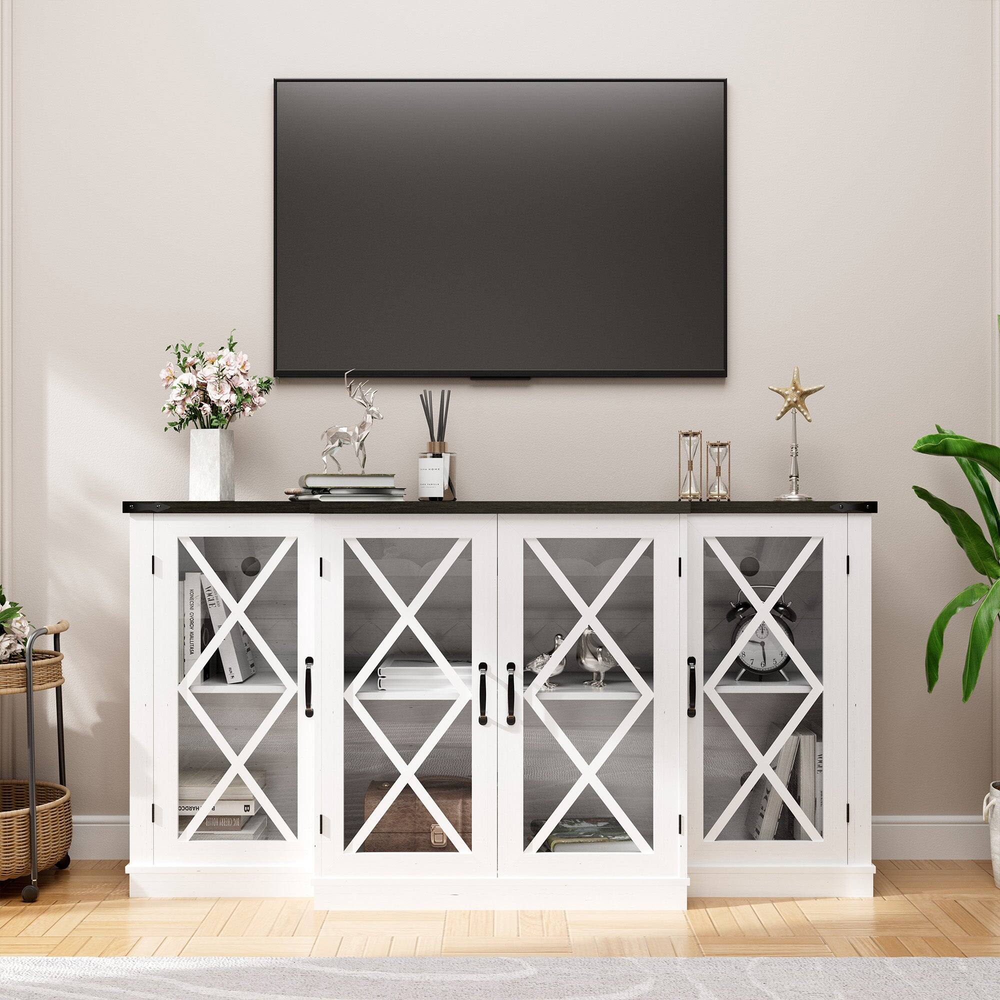 Alt View 2. Boyel Living - White 33.35 in. H TV Stand with Height Adjustable Shelf - White.