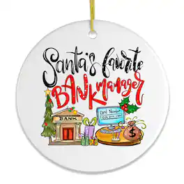 OrnamentallyYou - Santas Favorite Bank Manager Christmas Ornament - Multi-colored