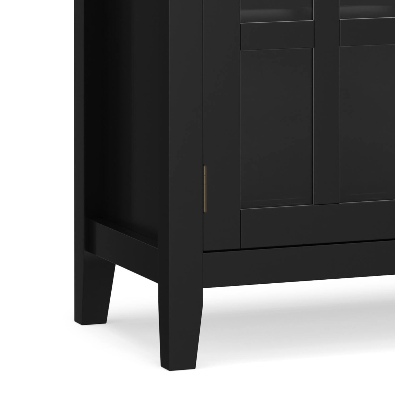 Alt View 8. Simpli Home - Artisan 60 inch Wide Solid Wood Transitional Large 4 Door Sideboard Buffet in Black - Black.