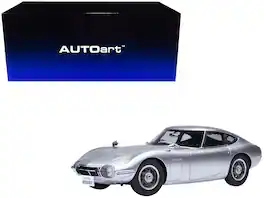 1967 Toyota 2000GT RHD (Right Hand Drive) 1/18 Model Car by Autoart - Silver Metallic