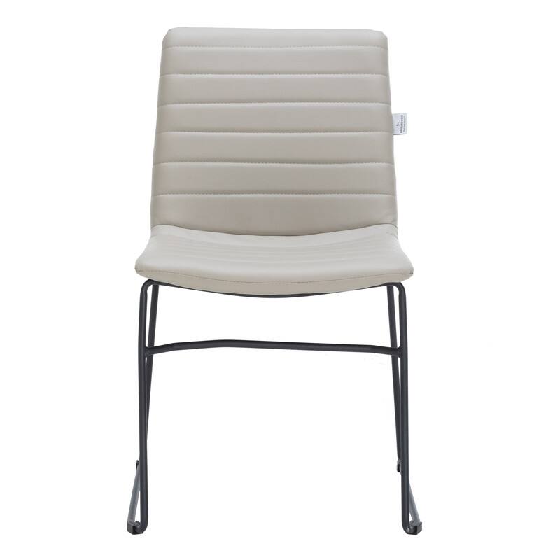 Alt View 4. LeisureMod - Zylar Office Guest Chair with PU Leather, Foam Cushion & Stainless Steel Base - Tan.