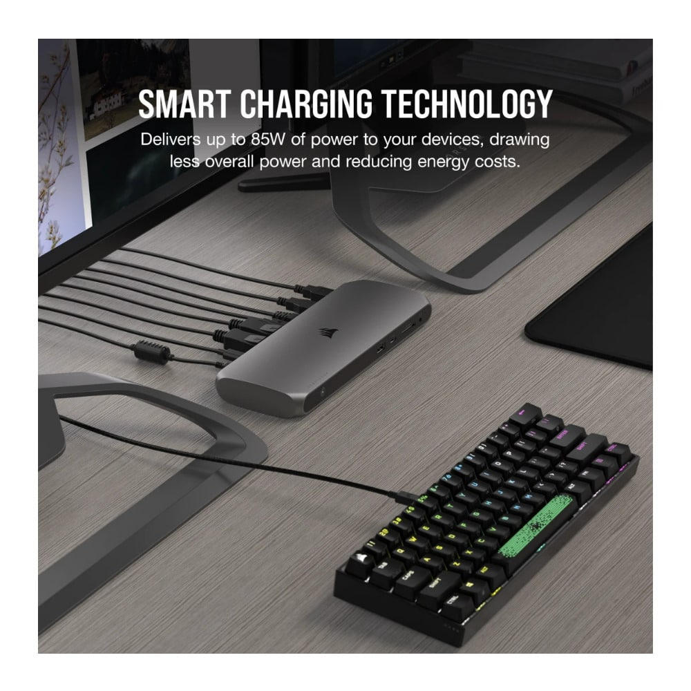 CORSAIR TBT100 Thunderbolt 3 USB Dock with Two DisplayPort and