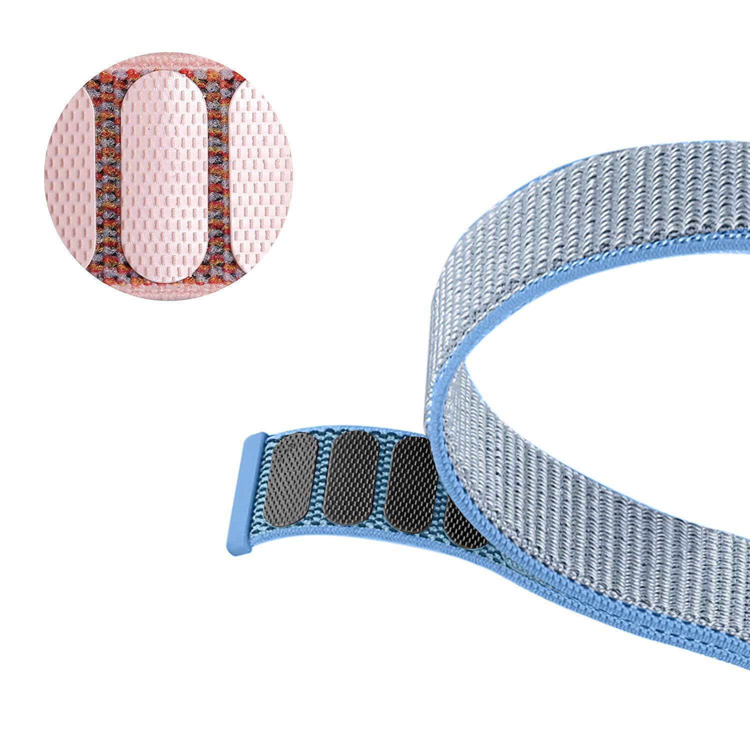 Left. StrapsCo - Everyday Nylon Sport Strap Watch Band For Fitbit Versa & Versa 2 - Blue.