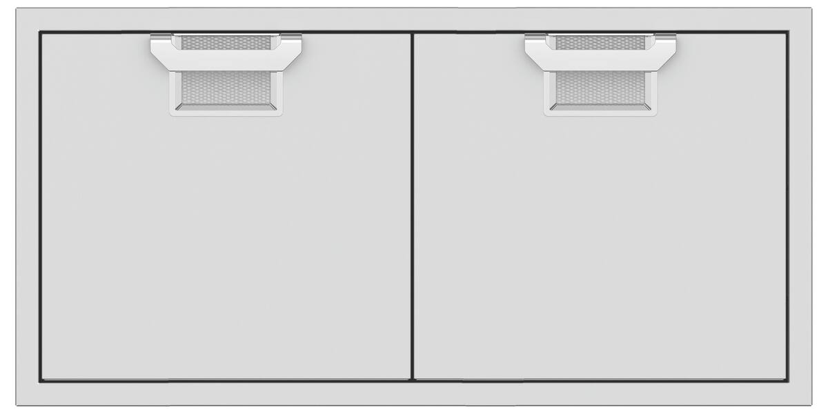 Angle. Hestan - Aspire AEAD Series 42" Outdoor Double Access Doors - Stainless Steel.